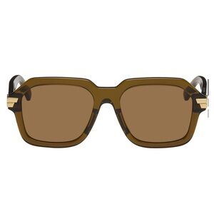 Bottega Veneta Khaki Square Sunglasses